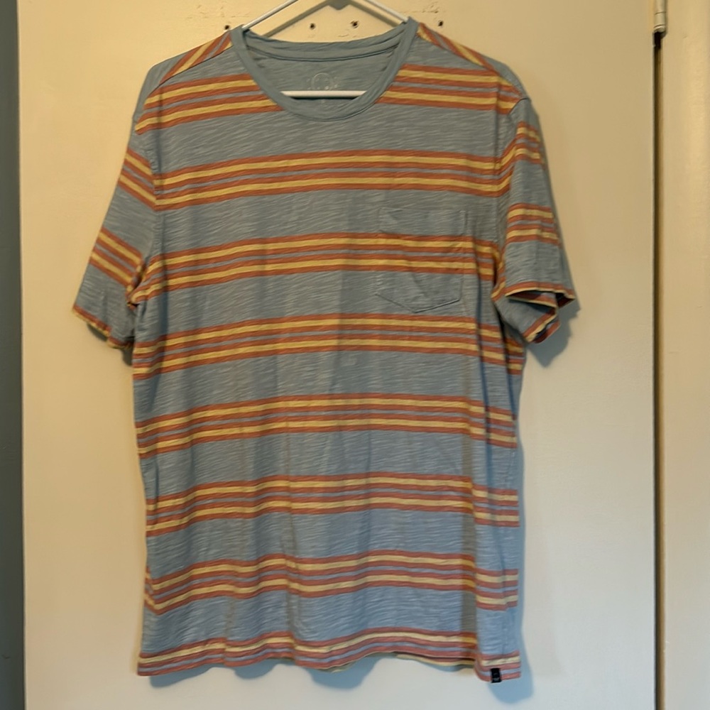 Striped Short Sleeve Tee - Blue and Orange